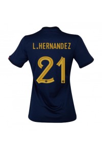 Ranska Lucas Hernandez #21 Jalkapallovaatteet Naisten Kotipaita MM-kisat 2022 Lyhythihainen